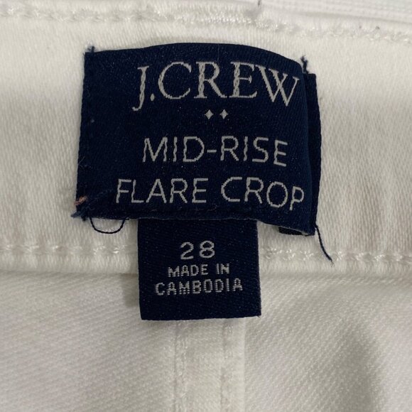 J. Crew 2024 Flare crop white jean in signature stretch fray hem women’s 28 - Picture 5 of 12